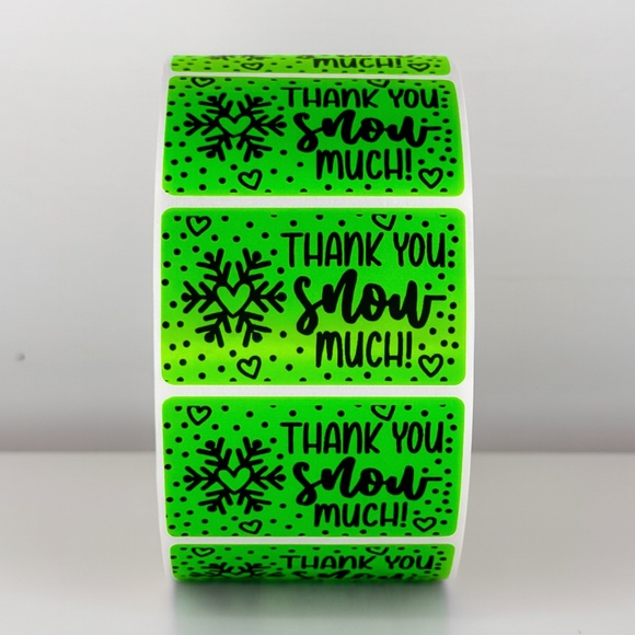 Thank You Snow Much Stickers | Winter Snowflake Labels | Holiday Packaging - Picture 4 of 11